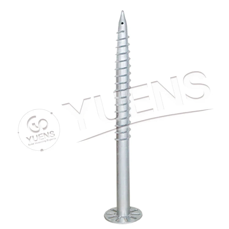 Yuens Ground Screw Pile Concrete Ground Aluminum Ground Screw  Solar Racking Pipe Spiral Pile