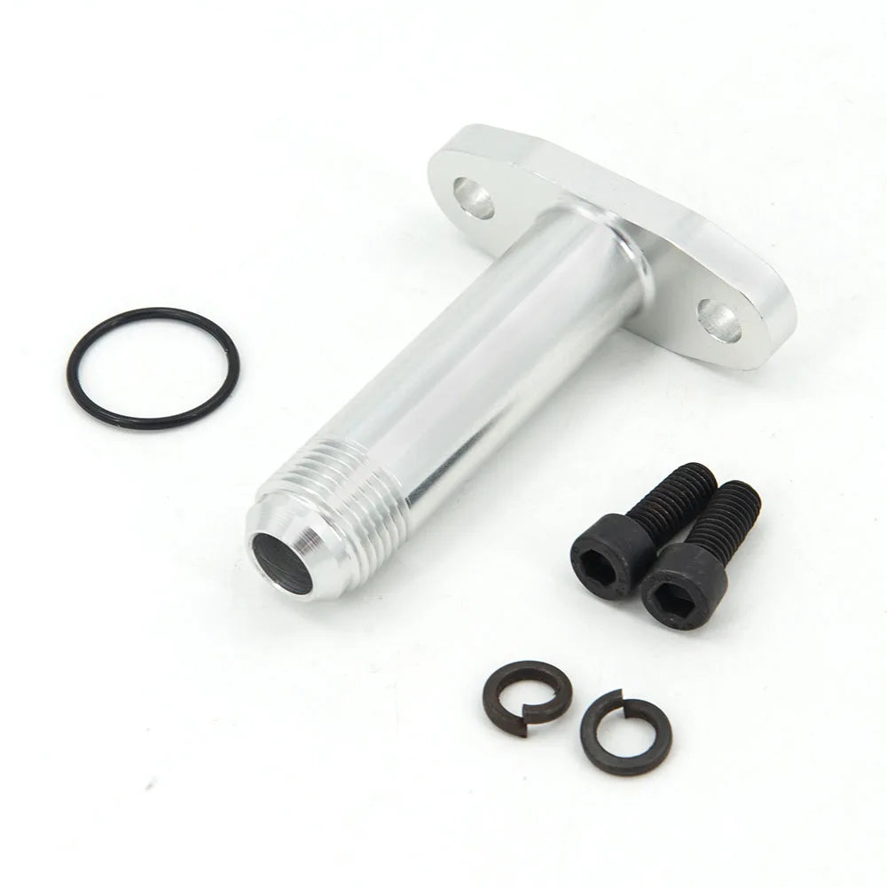 An10 Hole Pitch 2"/51 Turbo Oil Drain Return Flange Adapter Sliver CNC Process Leakproof for T3 T4 GT28 GT30 GT35 T25