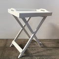 Dining Table MDF Folding End Table Portable Wooden Contemporary Side Table with Removable Tray Side Table for Living Room MegaBDM