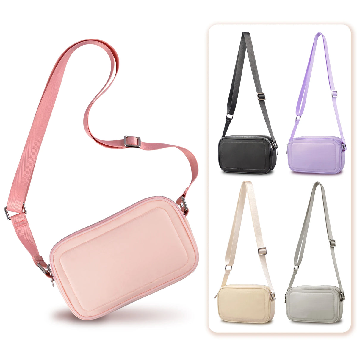 Custom Everywhere Lightweight Camera Crossbody Bags Daily Use Purse Nylon Street Style Plain Messenger Chest Bag for Women