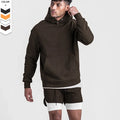 Winter Exercise Plus Size Fitness Wear Fleeced Thick Man Hoodie Loose Solid Color Plus Size Men Sport Hoodies