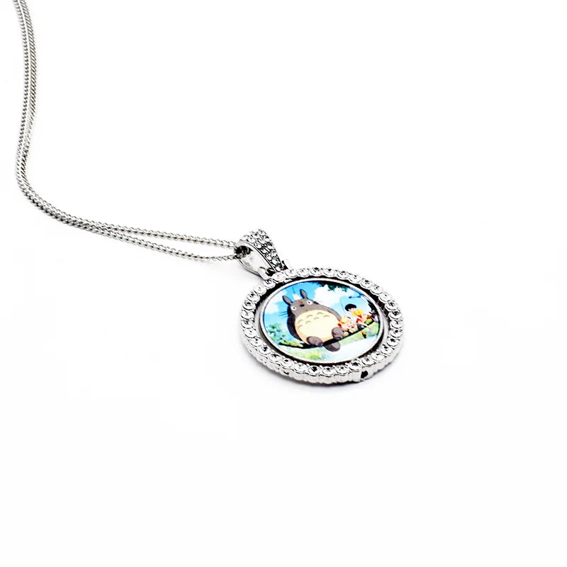 Qualisub Personalized Round Rotary Pendant Necklace Sublimation Necklace Blank Sublimation Rotary Pendant Necklace