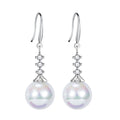 Stocks Selling Vintage Pearls Earrings Silver Plated White Brass Jewelry Cheap Price Wholesale Fashionable Earrings Drop
