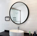 Hot Sale Black Wood Framed Unique Style Popular Vanity Wood Round Silver Mirror
