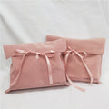Chuanghua Customize Pink Velvet Envelope Flap Velvet Bags With Custom Logo Velvet Envelope Bag With Satin Lining and Bow Closed