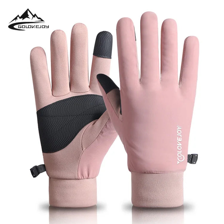 For DB52 Winter Cycling Windproof Screen Touch Unisex Velvet Warm Full Finger Non-Slip Polyester Sports Outdoor Hand