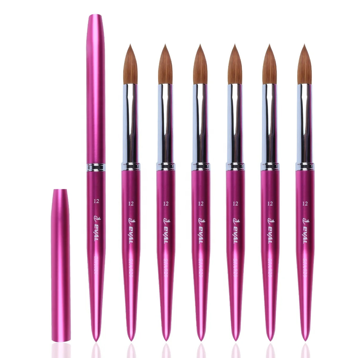 2022 YIHUALE 10# Kolinsky Crimped Acrylic Nail Brush with Comfortable Handle Acrylic Pure Kolinsky Brush
