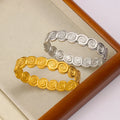 YF6335 New Stainless Steel 18k Gold Plated Honeycomb Vortex Concentric Circle Waterproof Women Bracelet Non Tarnish