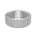 Dylam Delicate Chunky Multiple Layer Wedding Band 5A Cubic Zirconia S925 Silver Women Dress up Jewelry Engagement Proposal Rings