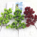 U-0334 33cm Artificial  Plastic Green Tree Pine Branches Leaves  for Decoration Usage