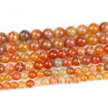 100% Natural Orange Botswana Agate Red Sardonyx Bead Banded Strip Crystals Beads for Jewelry Making 6mm 8mm 10mm