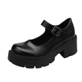 Small Leather Shoes Women's Mary Jane High Heels Retro Single Shoes Uniform Shoes Women's Heightened Thick Bottom All-match