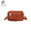 Genuine Leather Female Shoulder Bag Rhombic Small Sling Bags Cowhide Fashion Clutch Purse Wallet