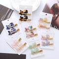 Cute Acetate Makeup Creaseless No Bend No Crease Cat Hair Clips for Girls