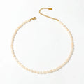 JLN0018 Elegant Jewelry 18k Waterproof  Stainless Steel  Real Natural Freshwater  Pearl Choker Necklace Fashion Jewelry