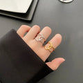 Minimalist Women Jewelry High Polished Cross Band Rings 18K Gold Plating Stainless Steel Smooth Crossed Open Rings