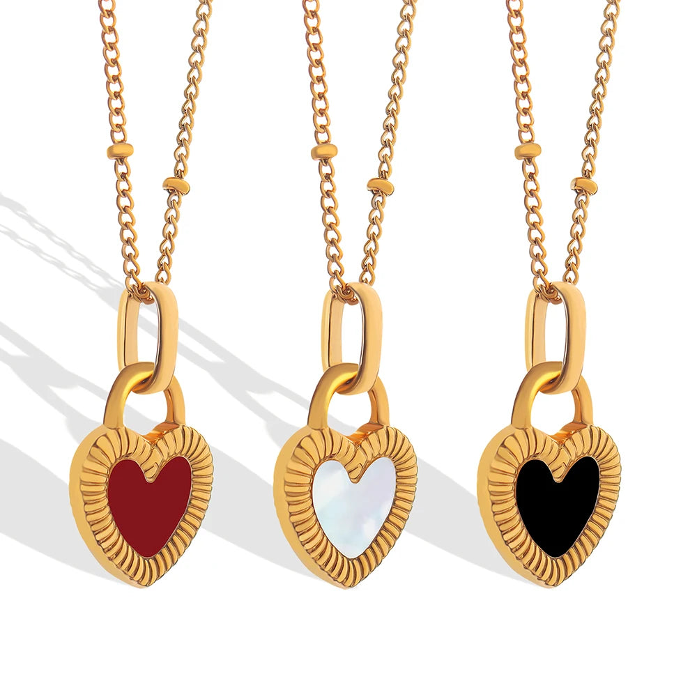 Silver Golden Love Necklace Korean Female Choker Clavicle Chain Heart Pendant Necklace Light Luxury