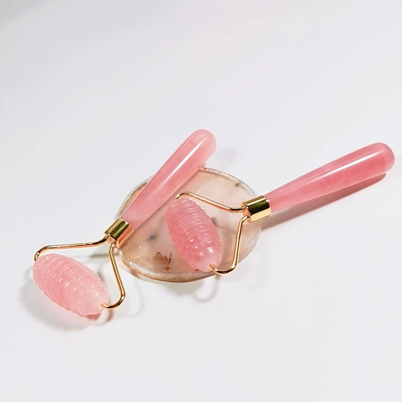 2026 Hot Sale Bulk Jade Facial Balls For Essential Oils With 3-in-1 Pink Ice Face And Gua Sha Set Rose Quartz Roller