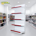 Easy Installation Heavy Duty Iron Steel Modern Supermarket Rack Perforated Design Freestanding Shelving