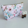 Custom Design Shiny Holographic Cotton Canvas Clear Waterproof Travel Cosmetic Toiletry Pouch Makeup Brush Zipper Bag