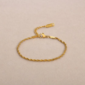 Waterproof Charm Bracelet 18K Real Gold Plated Stainless Steel Accessories Women Jewelry Bracelet