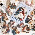 30pcs/pack PET Sticker Pack Lovers Series Lovers Theme Handbook DIY Material Decorative Stickers