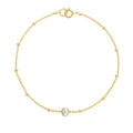 Luxury Band 925 Sterling Silver 18k Gold Plated Spheres Bead Bracelet Single Pearl Bracelet for Woman Fashion Jewelry