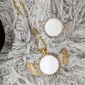 Stainless Steel Rope Chain Hip Hop Jewelry Necklace Sublimation Blank Angel Wing Necklace Pendant