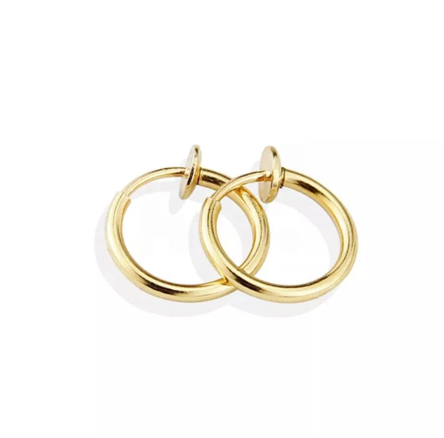 Clip On Hoop Earrings Faux Lip Septum Ring Cartilage Earrings Spring Endless Hoop Earrings Non Piercing