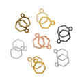 100pcs 16x10mm Hexagon Geometric Figure Charm Hollow Glue Blank Pendant Tray Bezel Charms DIY Necklace Handmade Bezel