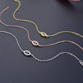 925 Sterling Silver Evil Eye Bracelet for Women Adjustable Gold Plated with Rhodium and Zircon for Gift