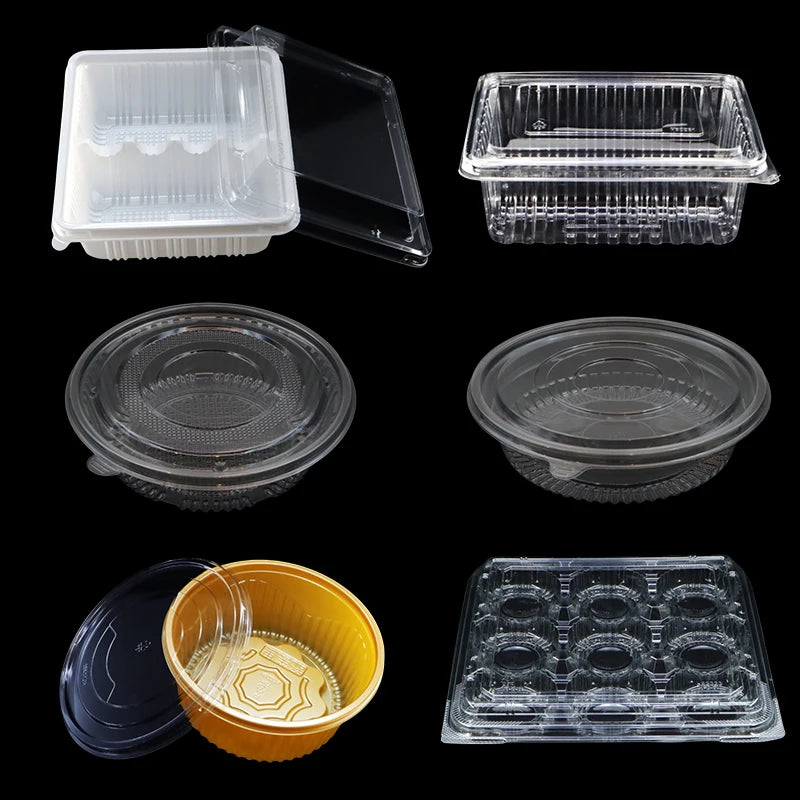 Plastic Container Food Grade Recyclable Clear and Transparent Pastry Baking Packaging Box for Sushi Cake Baby Food Potato Chips