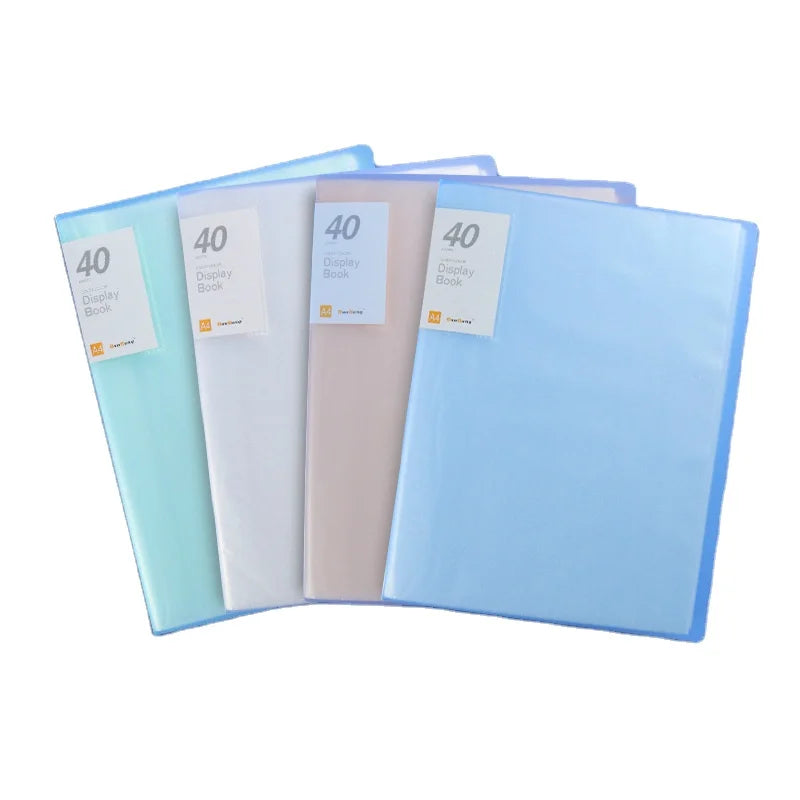 40 Pockets File Folder Plastic Presentation Book Portfolio Folder Clear Sleeves Protectors Display Book