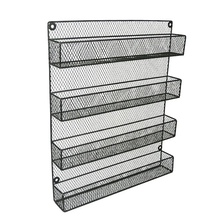 Multifunctional Metal Wire Door Wall Hanger Kitchen Organizer Hanging Spice Jar Storage Rack