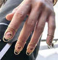 Korean Trendy Single Nail Ring Gemstone Shining Crystal Butterfly Design Silver/Gold Plated Luxury Women Fashion Party Jewelry