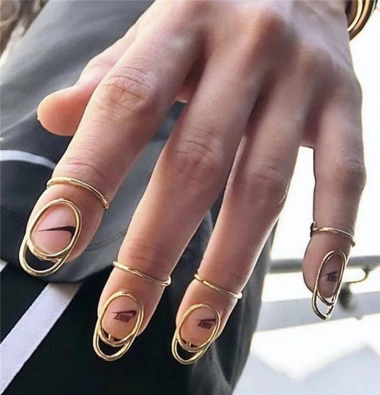 Korean Trendy Single Nail Ring Gemstone Shining Crystal Butterfly Design Silver/Gold Plated Luxury Women Fashion Party Jewelry