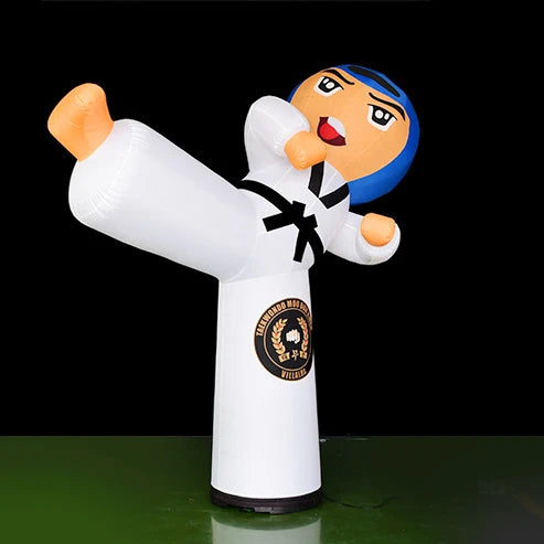 Factory Price LED Lighting Inflatable Taekwondo Boy Cartoon Character Advertising Inflatables for Effective Promotion
