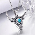 Retro Bull Head Necklace Exaggerated Dominance Personality Trendy Men's Pendant Fashion Hip Hop Punk Style Necklace