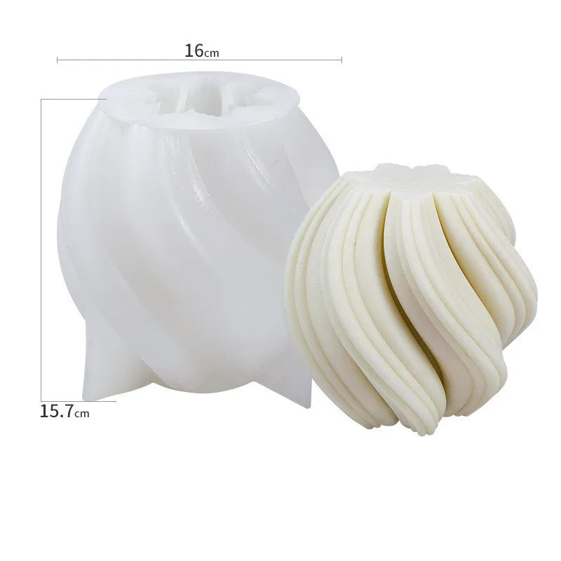 DIY Wave Eco-Friendly Odorless Big Silicone Candle Molds for Crafting Packaged in OPP Bag