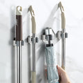 Self-Adhesive Wall Mounted Mop Organizer Holder Brush Broom Hanger Kitchen Bathroom Strong Hooks