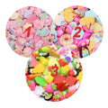 Hot Selling 500Pcs/Lot Assorted Flatback Resin Cabochons Sweet Flowers Dollhouse Food 3D Fruit Slime Charms for Scrapbooking DIY