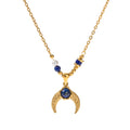 New Stainless Steel Zircon Elegant Pendant Necklaces Fashion Long Chain Moon Necklace for Women