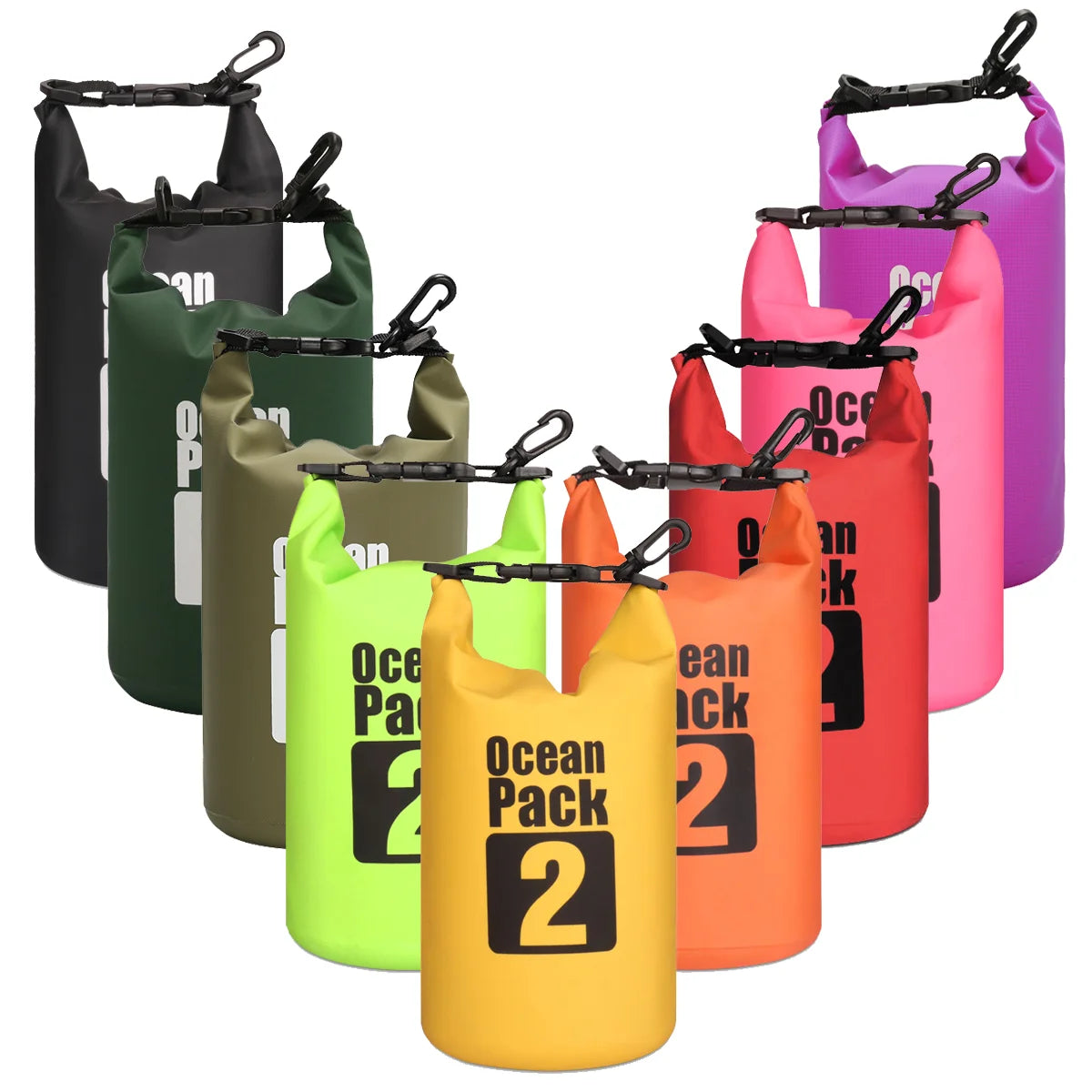 Roll Top Ocean Pack 2L Boating Floating Hiking Kayak Sack Wet Custom Logo Outdoor PVC Ocean Pack Waterproof Dry Bag