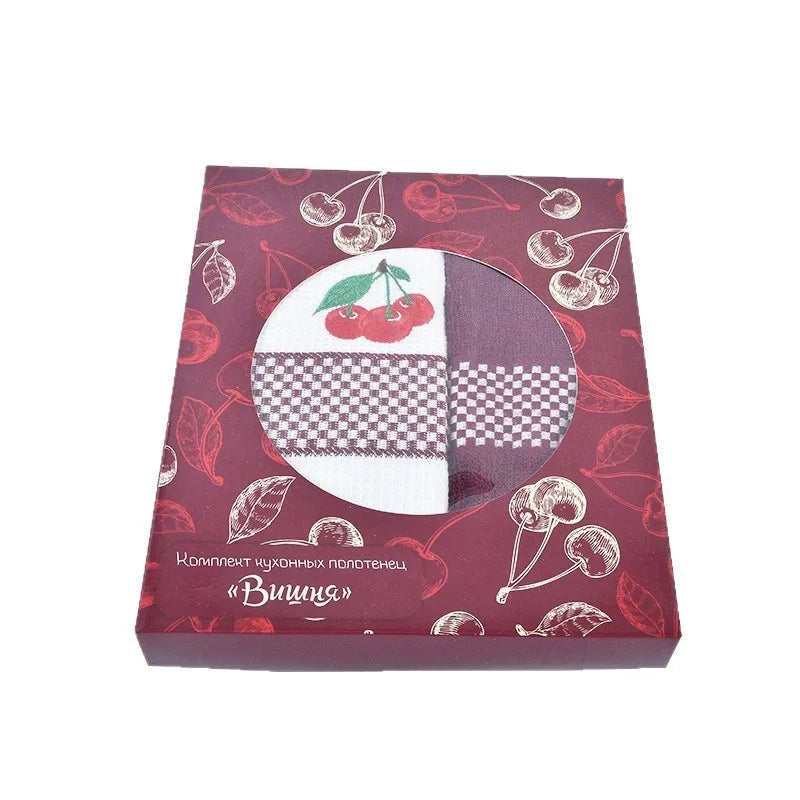 Embroidered Waffle Tea Towels with Toast and Fruit Designs for Exceptional Comfort Perfect for Drying Dishes Low Price in Stock
