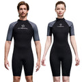 DIVE&SAIL Women One-piece Premium Neoprene Ultra Stretch Short Sleeve Surfing Wetsuit Chest Zip Diving Suit 2mm Unisex