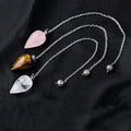 Factory Price Healing Natural Reiki Gemstone clear Rose Quartz Crystal Water Drop Pendulum
