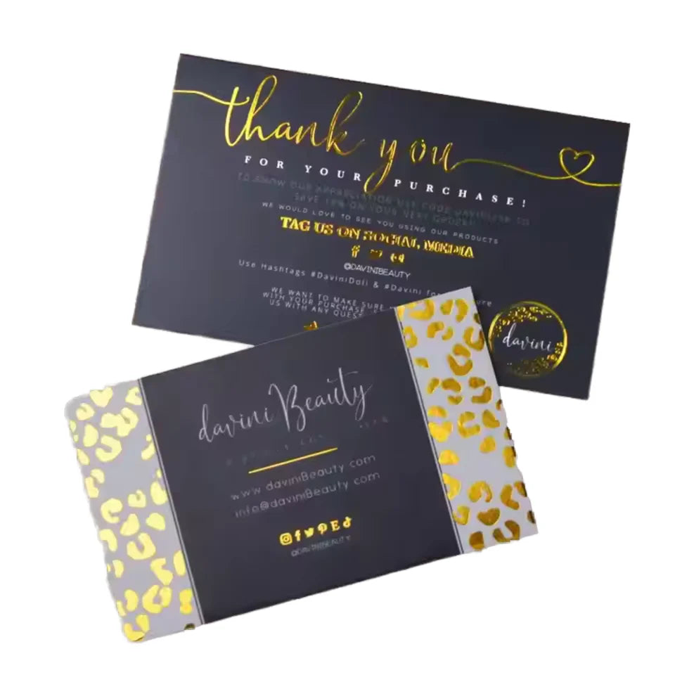 Custom Foil Stamping Business Cards with Pattern Printing for Luxury Packaging
