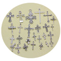 Wholesale 25 Designs Crucifix Charm for Bracelet Making Alloy Charm for Bangle Making