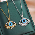 LC20260172 Wholesale Fashion Women Men Stainless Steel Lucky Turkish Devil Evil Eye Pendant Chain Necklace