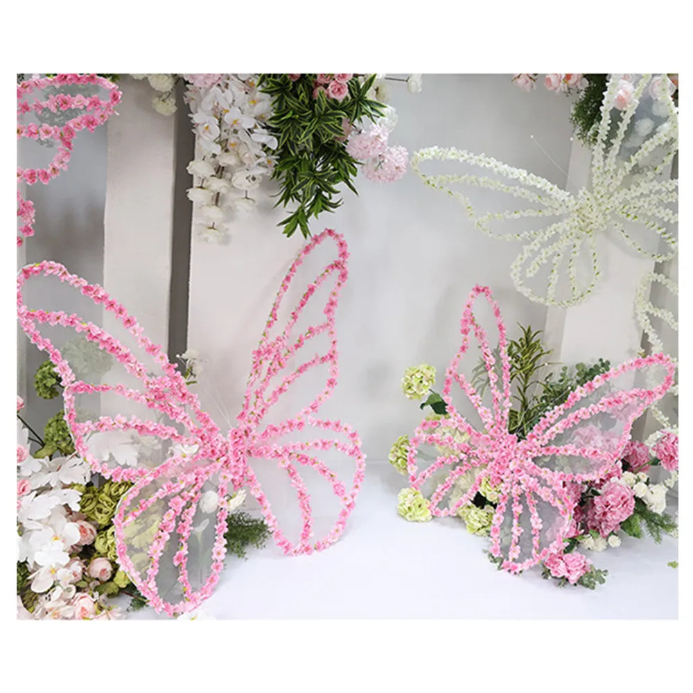 L918 Factory Manufacture Creative Wedding Decoration Supplies Luminous Wedding Props White Pink Artificial Butterfly Decorations